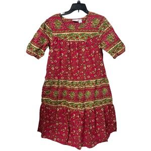 The Vermont Country Store M‎ Women's Floral Print Short Sleeve Midi Dress Mumu